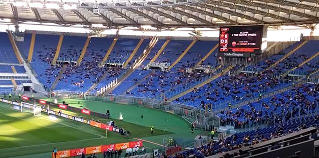 curva sud stadio olimpico vuota per roma spezia jpg